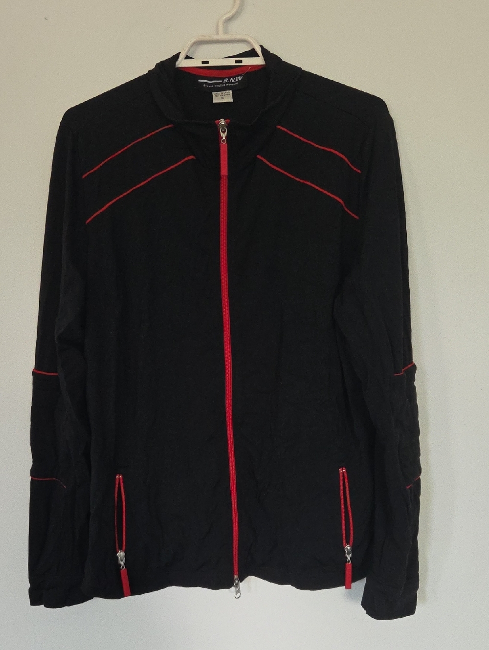 B.N.W Black Zip Jacket with Red Trim